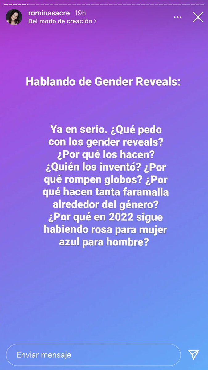 ferrobinson's tweet photo. Totaaaalmente de acuerdo… @RominaSacre 
Por qué se hace tanta faramalla alrededor del género? https://t.co/4D9g3ulqNb