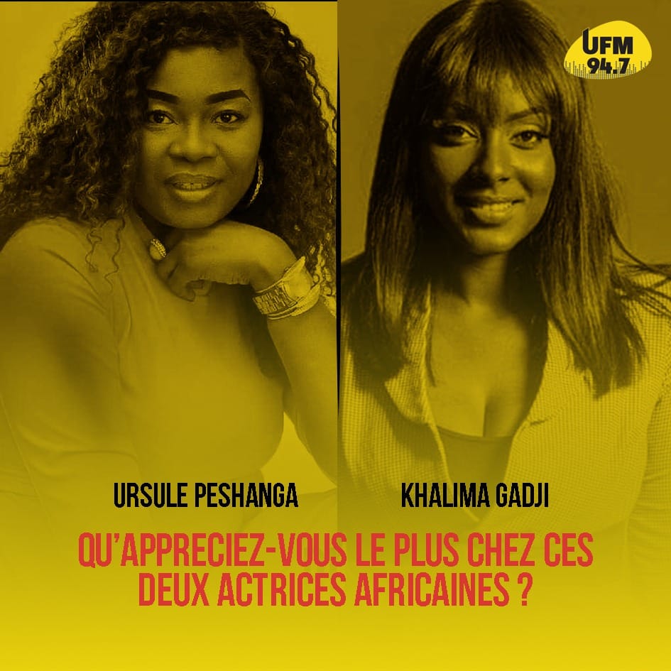 947UFM's tweet photo. Ce samedi soir nous mettons à l'honneur les femmes du cinéma Africain.
Qu’appréciez-vous le plus chez ces deux actrices africaines, #Khalima Gagji et #Ursule Peshanga ?
Si possible donnez l'un de titre de leurs séries ou pièce de théâtre.
#UFM #Quiz #Artiste #UmusicNonStop https://t.co/sN0mA94tTb