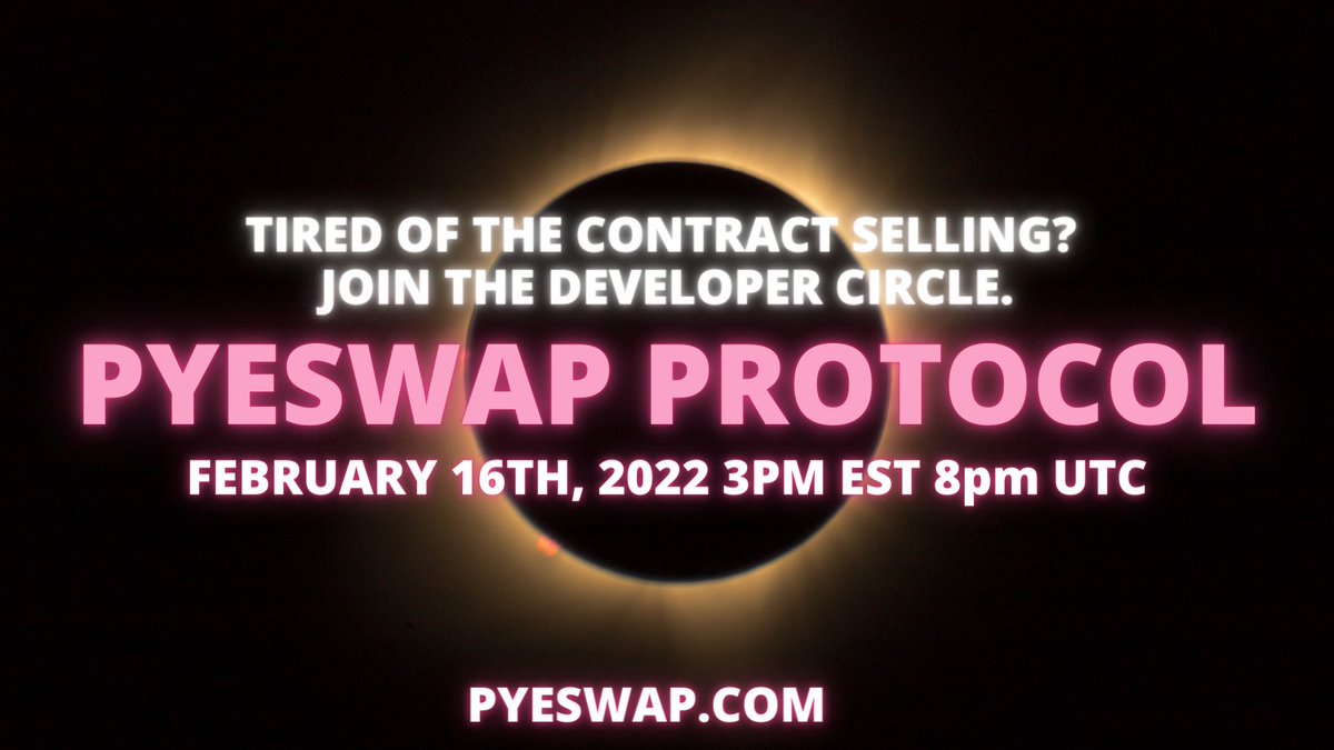 Calling All #Blockchain Developers.

Join #CEO @BillSpata &amp; #CTO <a href="/DeFi_SCI/">DeFiSCI</a> LIVE on Twitter Spaces To Discuss #PYESWAP Protocol! 

Learn How PYESWAP Can Boost Your Project Through The Swap 2.0 BuyBack Mechanism. 

#Crypto #Cryptocurrency #Mastermind #Binance #Ethereum #Bitcoin