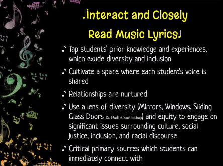 kab_graham's tweet photo. Using music lyrics to build a lesson for #closereading with @ThatDopeTeacher &amp; @ToutouleNtoya is a great way to connect with students and building reading skills. @cuelosangeles #cuelapalooza #saturdayteachers https://t.co/yvyEjoVNxK