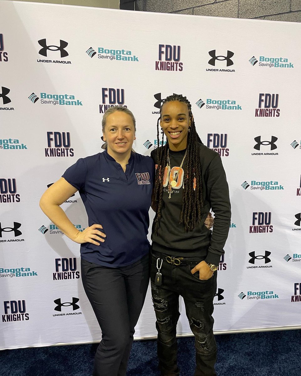 FDUKnightsWBB's tweet photo. Congrats to former Women’s Basketball player, Mariyah Laury, on being inducted into the Athletics Hall of Fame. Congrats to the FDU Athletics  Hall of Fame class of 2022! 
#KnightAttack 
#LockedIn 
#uKnighted https://t.co/rPXybvPGJ3