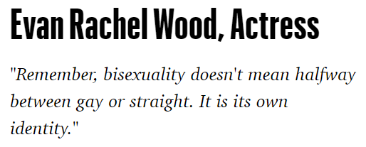 _goodBibiphobia's tweet photo. A quote by Evan Rachel Wood. 
#goodbyebiphobia #bisexual https://t.co/PdZXTQTMNv