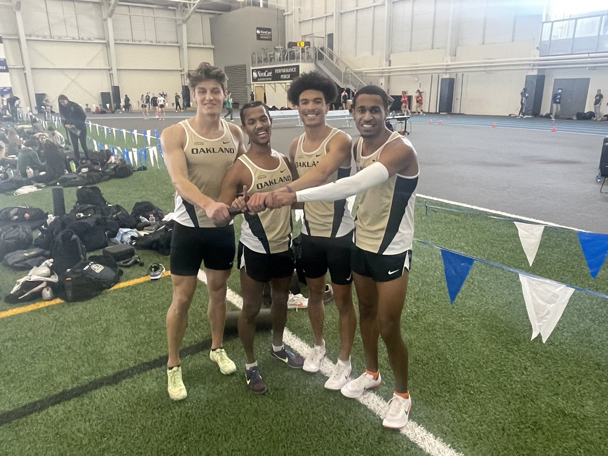 PaulRiceOU's tweet photo. Loved watching our DMR teams race today at GV Big Meet!
Congrats the men on breaking school record, running 9:50 in a super competitive race!! 
Great job boys! 
@OaklandTrackXC 
@eddie_harrell1 @TJBrooks2024 @YAM1_11 &amp; Justin Kudera https://t.co/gpgASKIUma