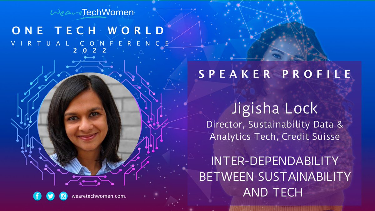 WeAreTechWomen's tweet photo. Check out our latest speaker, Jigisha Lock 🌟 

Learn more about the inter-dependability between sustainability and tech at #OneTechWorld 🙌🏽

Book your tickets now using WOMEN20 for 20% discount • https://t.co/UjSbg82LQl https://t.co/LeA4ODuBYq