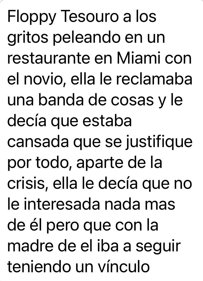 Discusión en Miami. 
No la veo a Floppy gritando.
