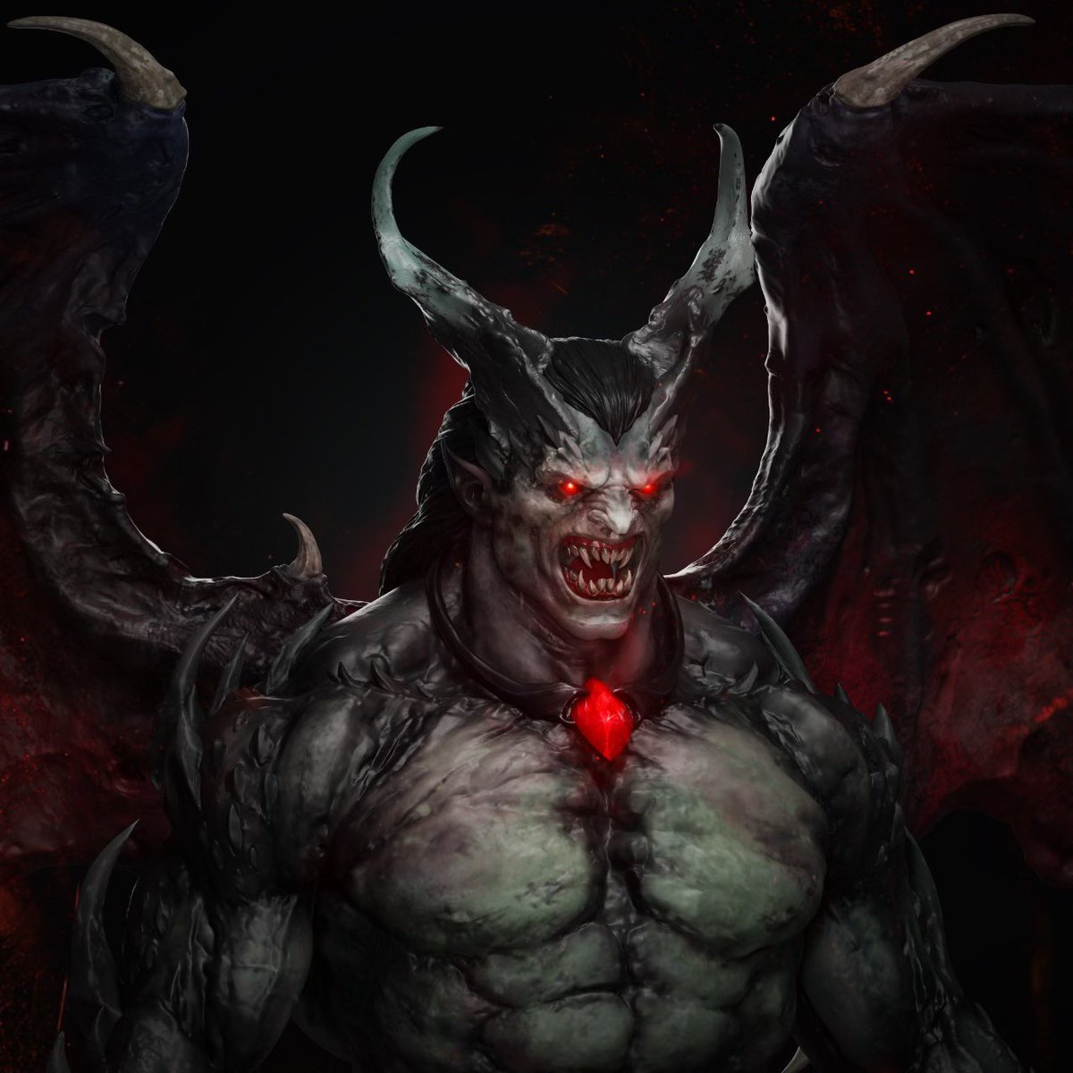 worldofgargoyle's tweet photo. This creature is an Obsidian from the midnight planet of Vanta. They travel in giant swarms to overwhelm their pray. When Obsidians descend upon a planet, they use their immense numbers and coordination to block all daylight. Thus, many refer to them as “Night Bringers” https://t.co/ApJcv7AgTs