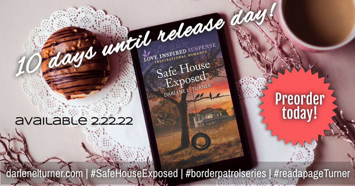 darlenelturner's tweet photo. Witness protection should have kept them safe. Instead, it left them completely exposed...
10-day countdown to release day! Pre-order Safe House Exposed today! #safehouseexposed #readapageTurner #LoveInspiredSuspense https://t.co/glgeTjZ766