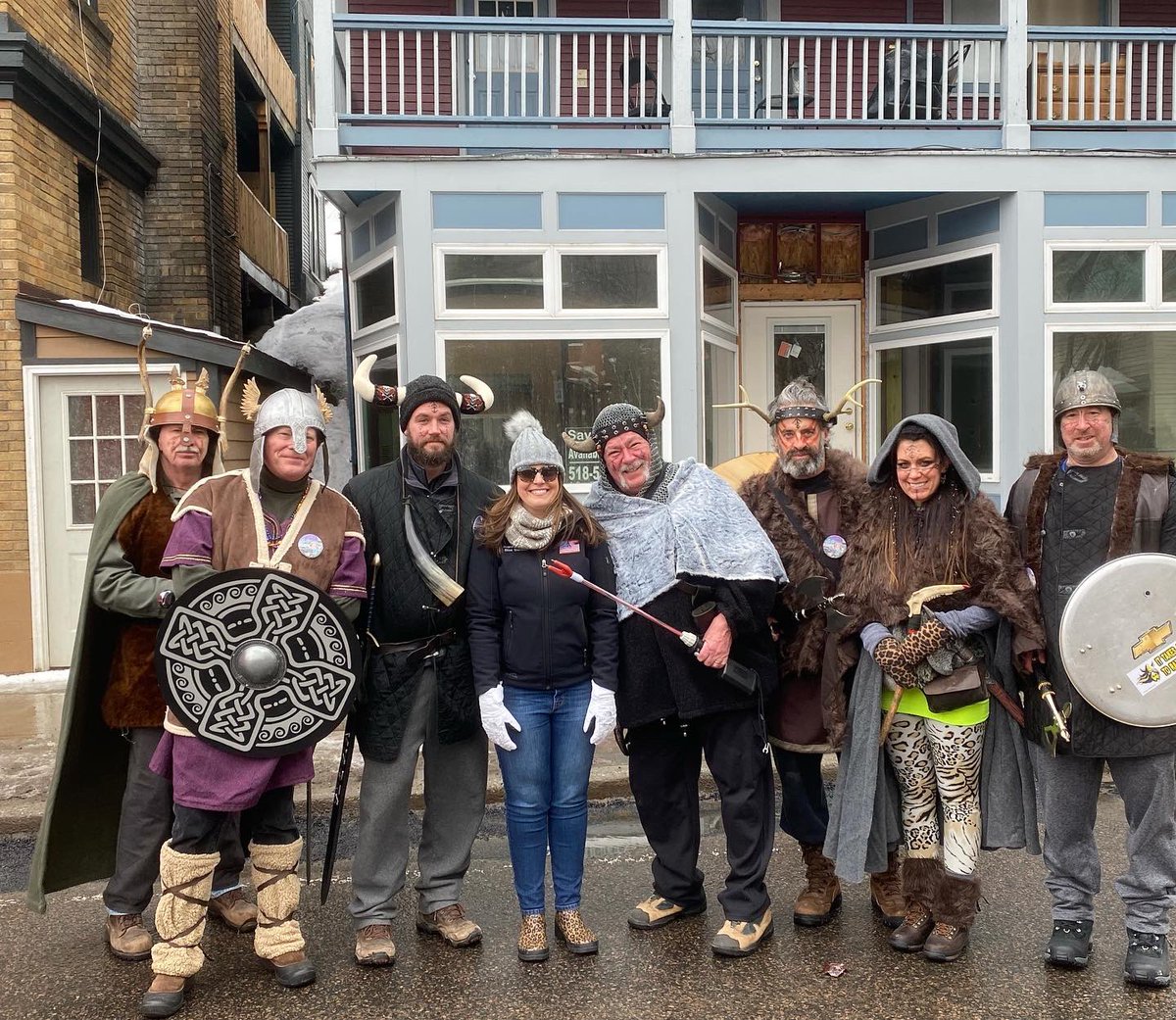 EliseStefanik's tweet image. It’s not a Saranac Lake Winter Carnival Parade without the #Vikings!