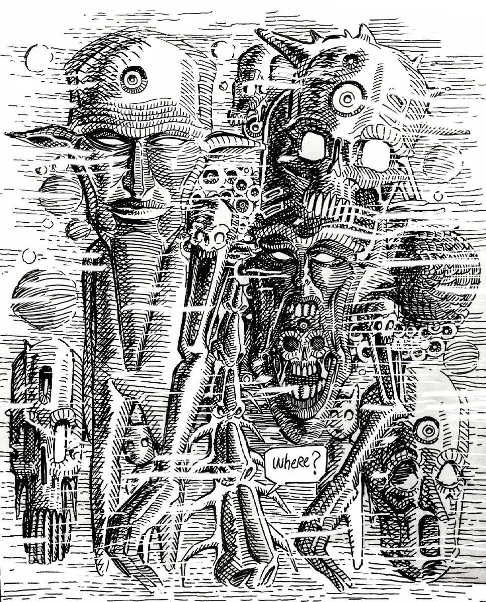 Today's ink artwork.

👁Numb Extraction👁

Had to get some feelings out on the paper.

Hope your weekend is going great so far!

#DNA #SURREALISM #darkart #BLACKINK #Art #skulls #aliens #horror #intuitiveart
