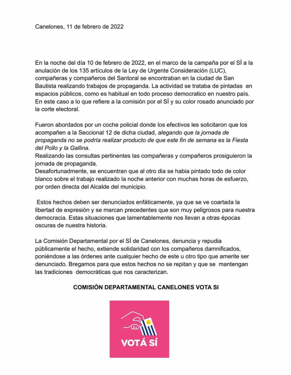 EnriqueQuiqueM3's tweet photo. Triste es ver como en nuestro país recurren nuevamente al abuso del poder, para recortar el derecho de expresión.
Sin duda están nerviosos y saben que estamos por lograr una nueva hazaña.
El 27 de marzo #VotaSi
En defensa propia... https://t.co/3dokAPXXKW