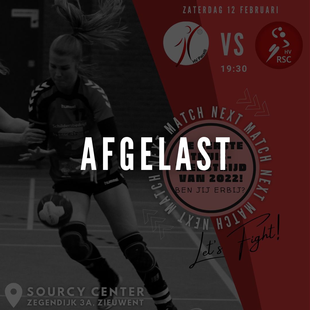 PacelliHandbal's tweet photo. Helaas is onze wedstrijd van vanavond afgelast🥺 
Hopelijk kunnen we as vrijdag 18 februari wel gewoon onze wedstrijd spelen tegen de nr 2 Olympia!🤞 https://t.co/nGBXIXv1mc