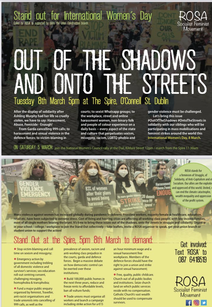 RosaSocFem's tweet photo. #OutOfTheShadows #OntoTheStreets in struggle &amp; solidarity against gender based violence for #IWD2022 https://t.co/qPVS1nCKUT
