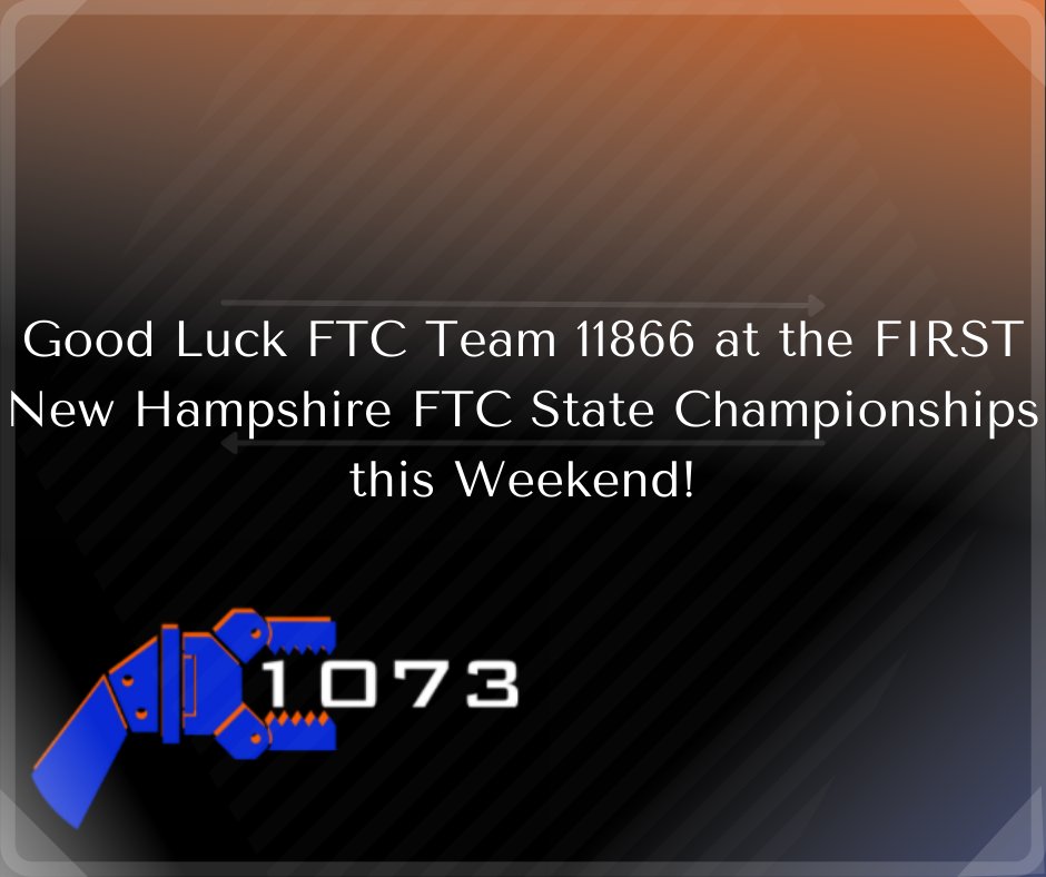 Good luck today to our <a href="/NH_FTC/">FTC NH</a> <a href="/first_nh/">FIRST NH</a> <a href="/HBmiddleschool/">HBmiddleschool</a> FTC team!

#STEMsquad #omgrobots #morethanrobots #FIRSTNH #WeAreNE #frc1073 #hbrb #hollisbrooklinehighschool #hollisbrookline #hollisbrooklinecavaliers