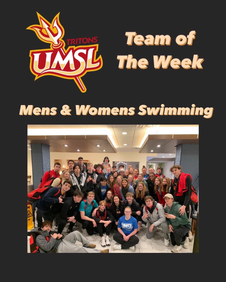 UMSL_SP's tweet photo. Wrapping up with this weeks winners!! Team of The Week goes to our Mens &amp; Womens Swim Team🏊‍♀️🏊along with our Athlete of The Week Tove Brunell⛳️ 🔱 #rolltrites @UMSLswim @Umslgolf https://t.co/IQep7Nqrct