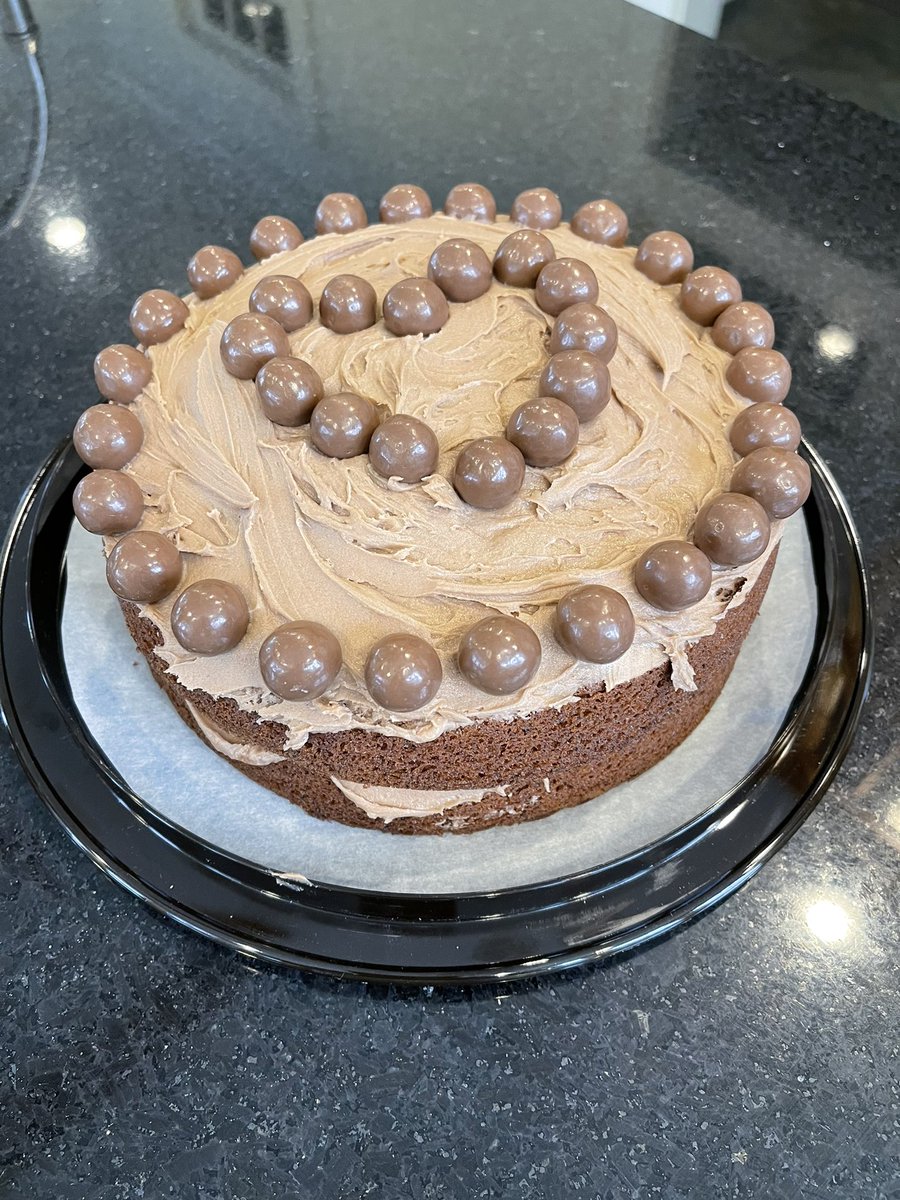 ScottTammyLewis's tweet photo. @Nigella_Lawson for Valentines Day, the husbands are cooking for the wives. I’m in charge of dessert so I made a Malteser chocolate cake. Not a bad result, eh? 🇨🇦 https://t.co/ioIArJ1G94