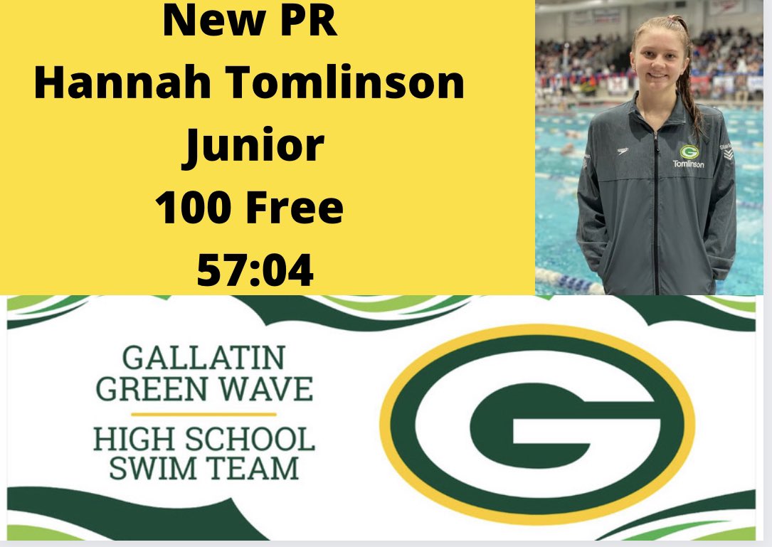 GallatinGreen's tweet photo. Great Swim, Hannah! https://t.co/LTGHXRKXAi