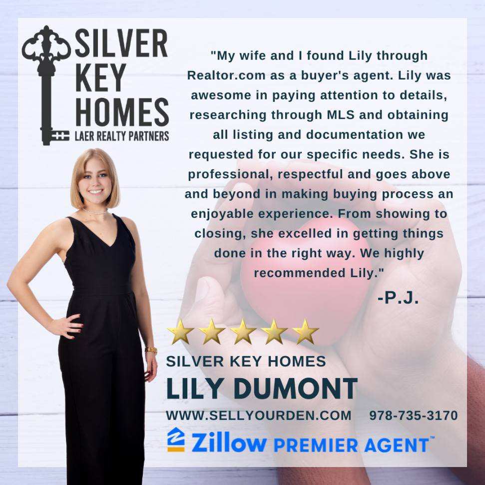 sellyourden's tweet photo. Five stars! Lily is an amazing agent that will go above and beyond to make your buying or selling experience an enjoyable one! If you need an outstanding #Realtor to work with give Lily a call! (978)735-3170 #RealEstate #FiveStars #SilverKeyHomes #LaerRealty #Buying #Selling https://t.co/PkMHCFmTei