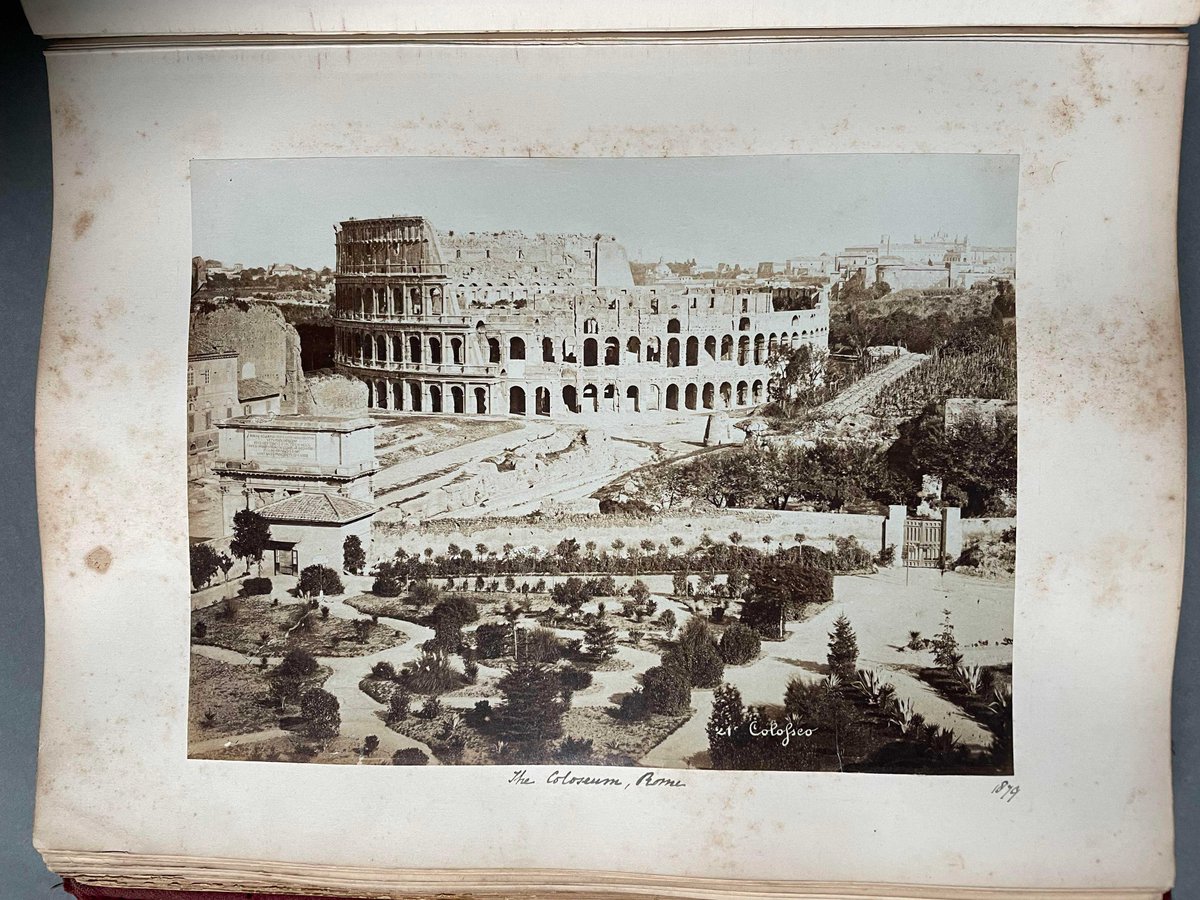 NLIreland's tweet photo. We recently acquired this album of #travel and #naval #photographs 1877-1885 from #HowthCastle.
Pictured here are the steps of the #pyramids in #Cairo, #Egypt ๐ช๐ฌ and the #Colosseum in #Rome, #Italy. ๐ฎ๐น https://t.co/ybH8WZGKVv