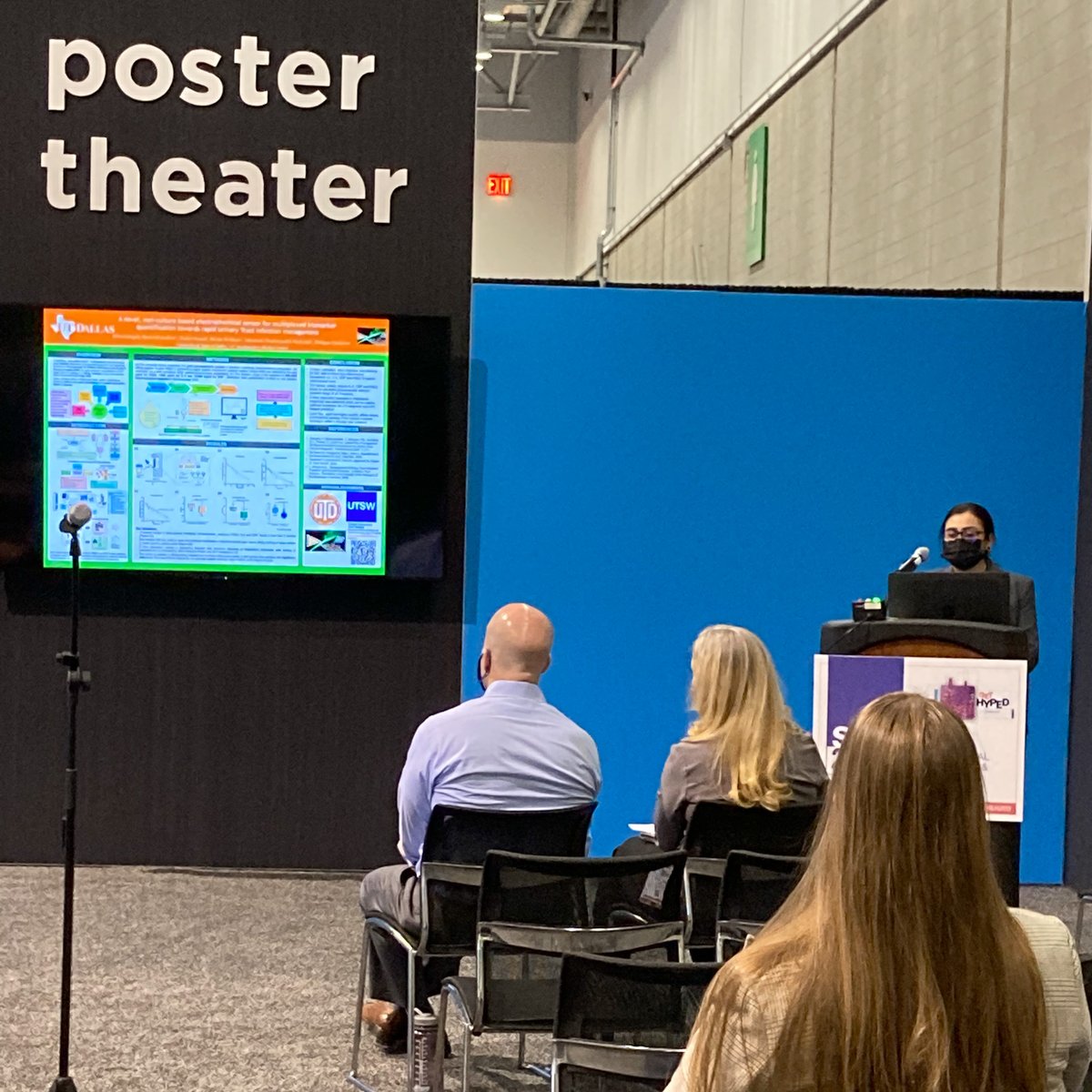 bme_utd's tweet photo. Congratulations to @GangulyAntra, a Ph.D. student in @BmnlUtd, one of the poster winners at @SLAS_Org

The title of her poster was 'A Novel, Non-Culture Based Electrochemical Sensor for Multiplexed Biomarker Quantification Towards Rapid Urinary Tract Infection Management.' https://t.co/kvYh9Dy6P4