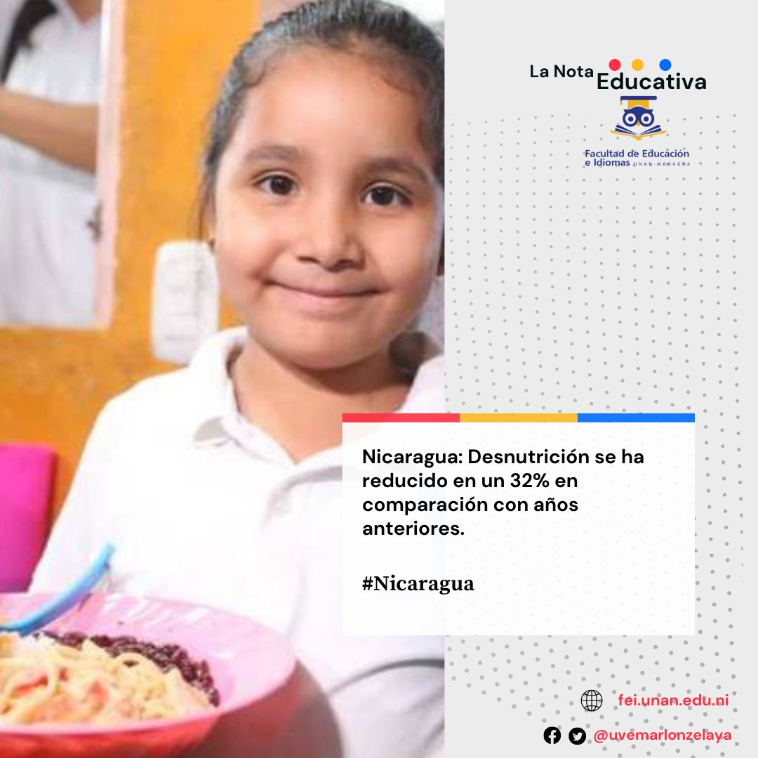 uvemarlonzelaya's tweet photo. #Nicaragua. Desnutrición se ha reducido en un 32% en comparación con años anteriores.
#EnVictoriasYEsperanzas https://t.co/NQzZknh7f0