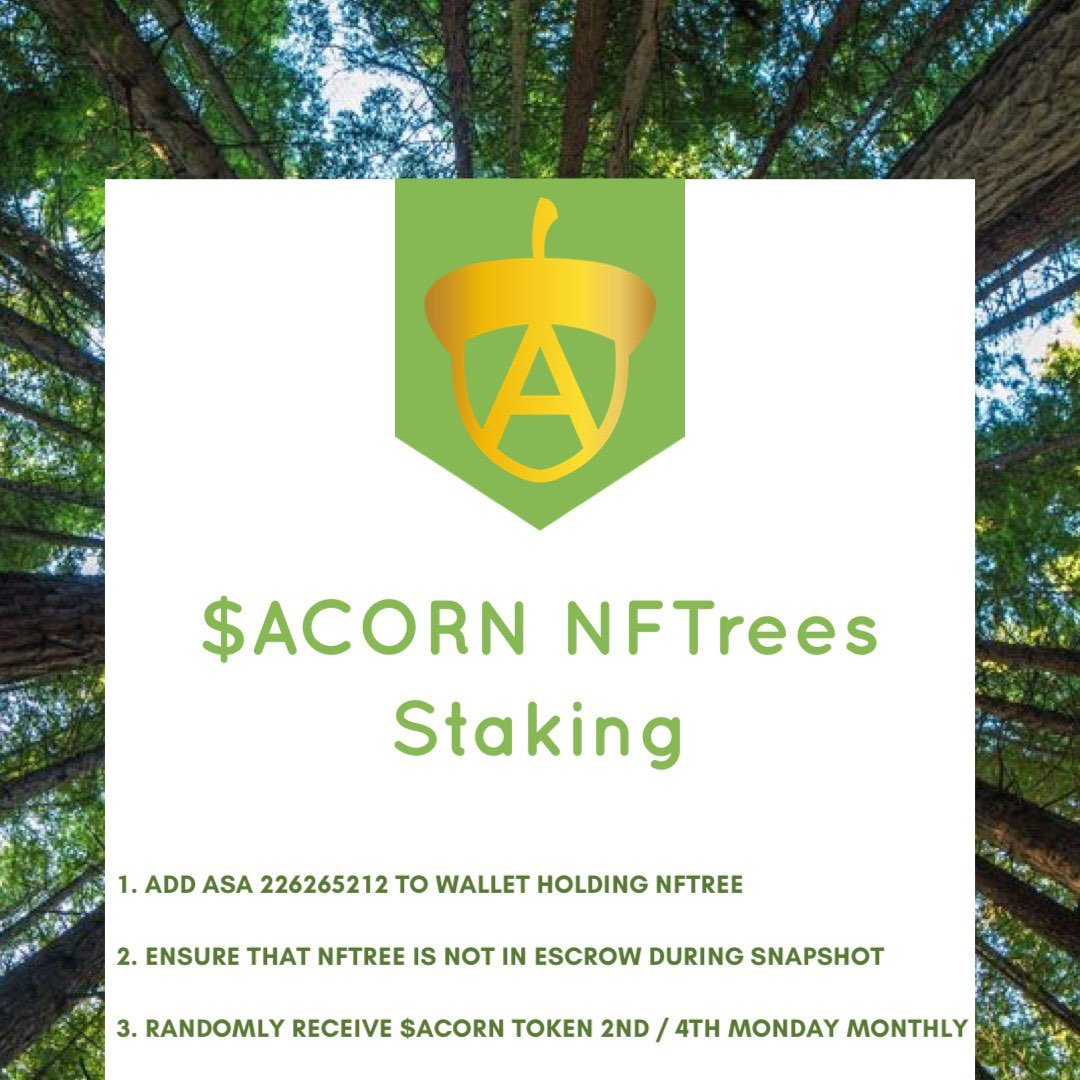 AlgoPlanets's tweet photo. Quick reminder AlgoPlanet fam! 🪐
This upcoming Monday the first snapshot and distribution of the $ACORN Token will take place as part of the NFTree Staking Program 🌰 
Everyone who wants to take part should follow the instructions below! @AcornToken https://t.co/A1SDc5SPtW