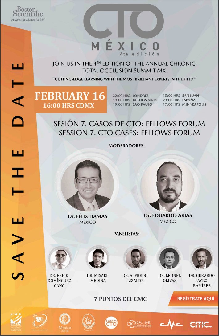 CiticMexico's tweet photo. SAVE THE DATE 🗓️ 
CTO MEXICO 💛 ¡NO TE PIERDAS LA ÚLTIMA SESIÓN ESTE MIÉRCOLES 16 DE FEBRERO A LAS 4:00 PM (MEX)!

Registrate aquí > https://t.co/8tMmd5OTwp

🔴 7 PUNTOS DEL CMC🔴

#CTO #Citic @BSCCardiology @bostonsci @felixdamasds @EduardoAArias1 https://t.co/cbiniAZyV1