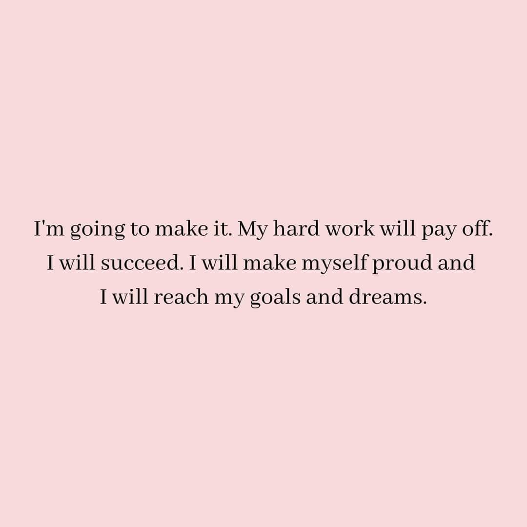 pharmapoll's tweet photo. Say it with me..
I'M GOING TO MAKE IT.
MY HARD WORK WILL PAY OFF.
I WILL SUCCEED.
I WILL MAKE MYSELF PROUD
AND
I WILL REACH MY GOALS AND DREAMS.
#FutureRPh https://t.co/oM3bqoJZIL