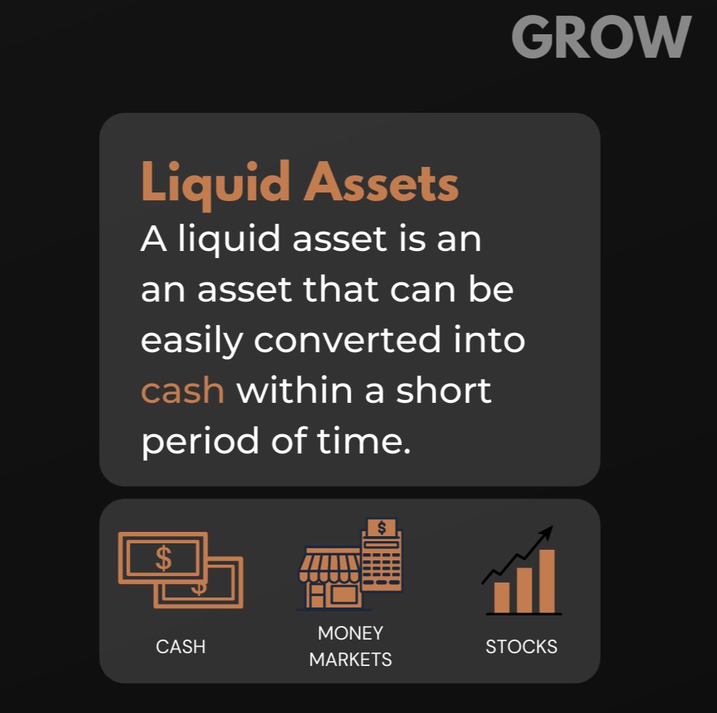 _thegrowproject's tweet photo. In this Smart Money Saturday post, we’ll learn about Liquidity.
In simple lingo, liquidity is the ability of your assets to transform into cash whenever needed.

To know more about fixed and liquid assets, read the full post now and stay tuned for more awesome content!

(1/2) https://t.co/CEjLBsLLQX