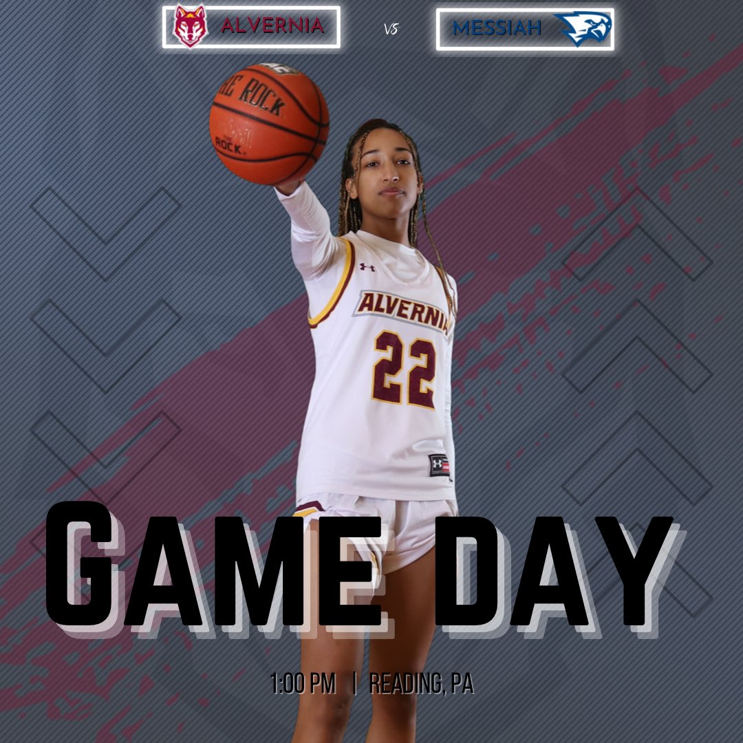 AlverniaWbb's tweet photo. 🚨Game Day🚨 Alvernia will take on the Falcons of Messiah University. Tip-off is at 1:00 PM. #auwbb #goldenwolves #earsup #d3hoops #gomacsports #ncaaw https://t.co/10GNX52oW0