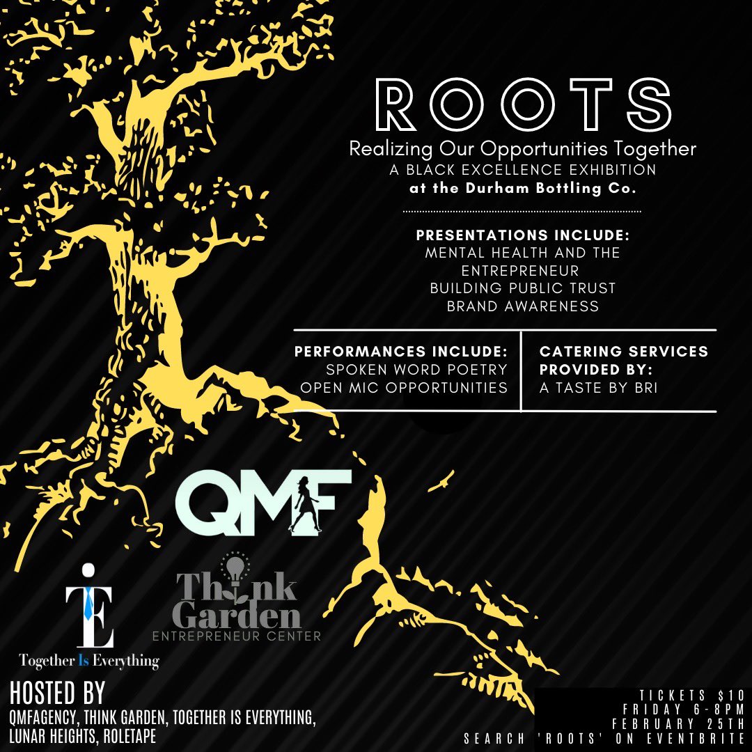 Approximately two weeks from today, myself and three other business owners are doing a thing. Hope to see you there

eventbrite.com/e/roots-realiz…