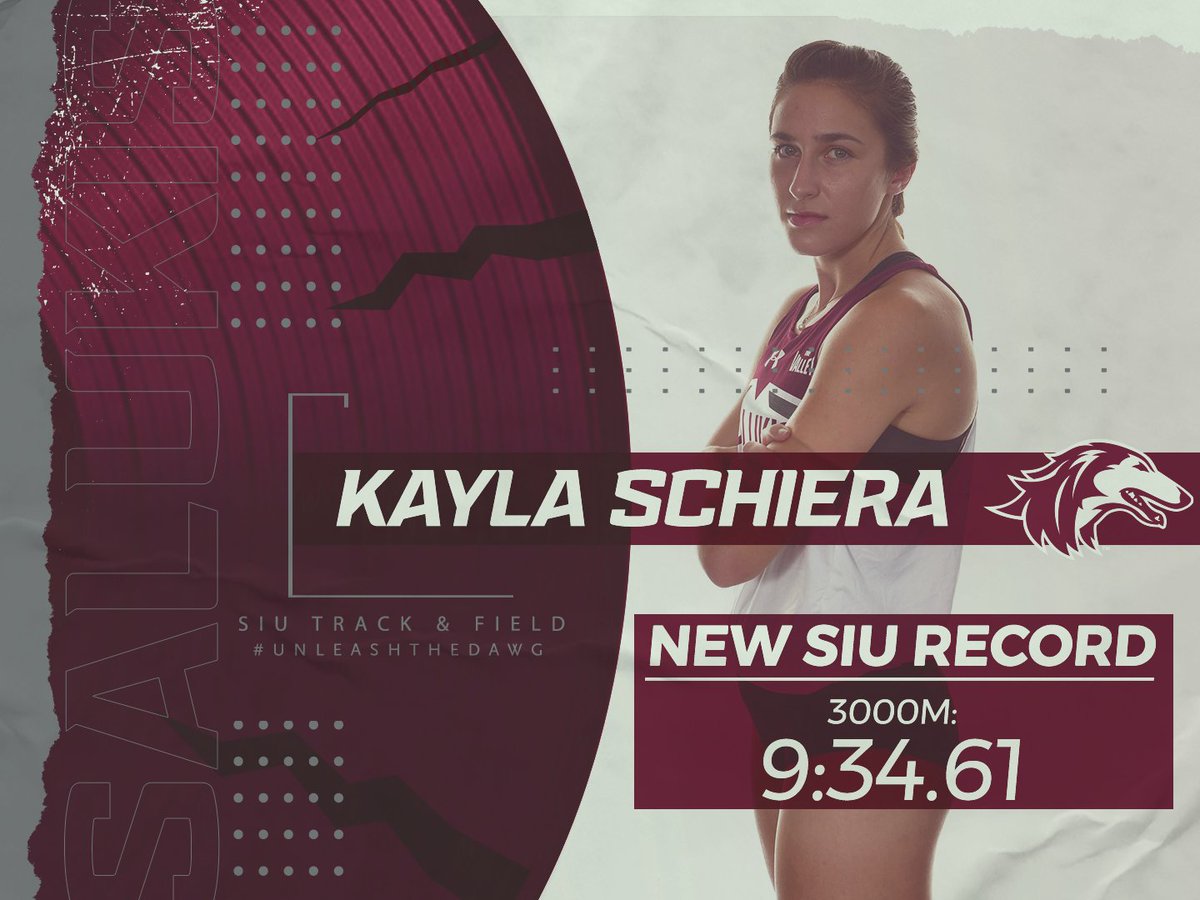 SIU_TrackXC's tweet photo. 🚨 New SIU Record 🚨

Kayla Schiera runs 9:34.61 to win the women's 3000m. She beat the previous top time by more than 8 seconds!

#Salukis https://t.co/tMA8j1DV80