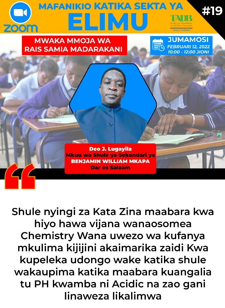 BWMkapa_school's tweet photo. Baadhi ya nukuu za Mkuu wa shule Benjamin W Mkapa, katika mjadala wa mafanikio katika sekta ya Elimu ndani ya mwaka mmoja wa Rais Samia madarakani. https://t.co/u6FBTlGMMR