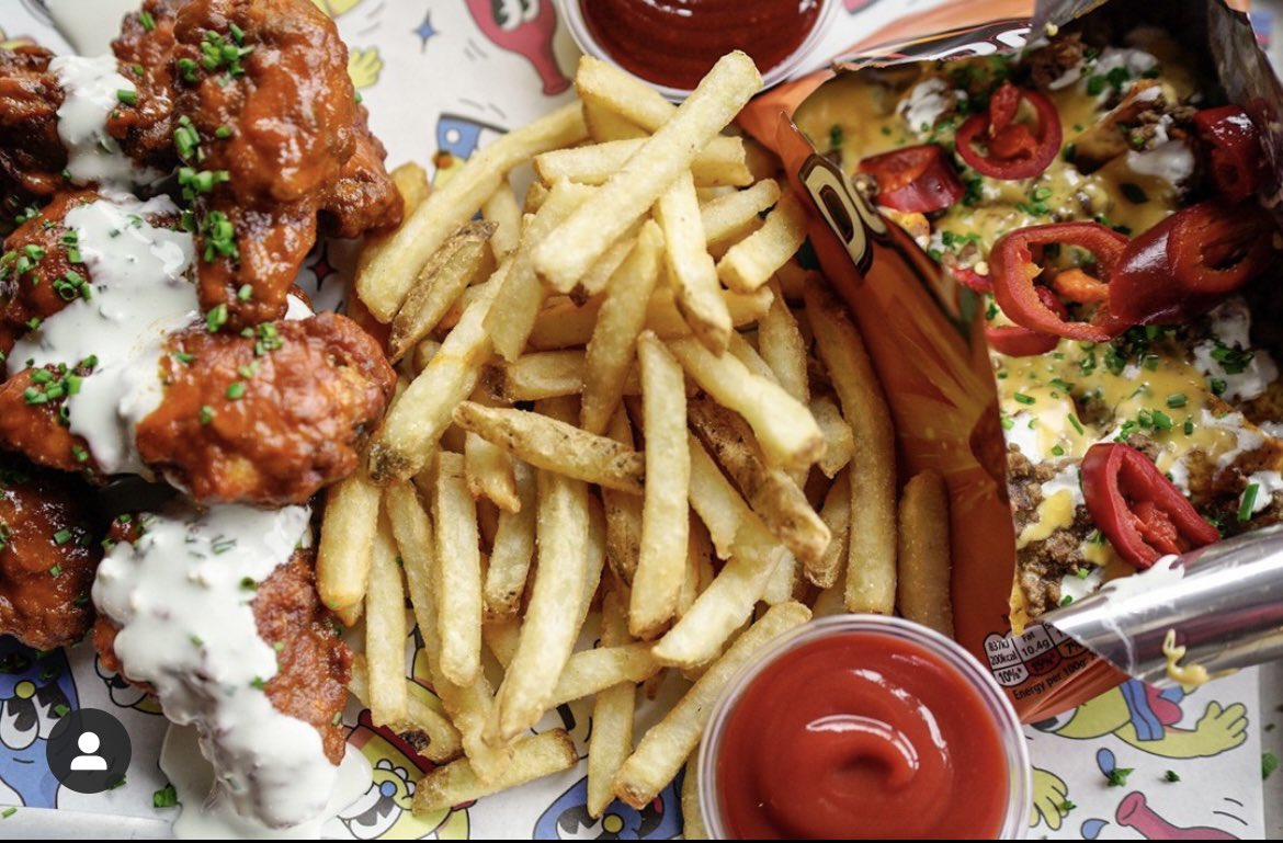 Only one day to go till <a href="/SuperBowl/">Super Bowl</a>! Come and watch the <a href="/Bengals/">Cincinnati Bengals</a> play the <a href="/LosAngelesRams/">Brought Back the Los Angeles Rams</a> and enjoy this ridiculous tray of buffalo wings, fries and <a href="/Doritos/">Doritos</a> Pie. No bookings needed so come down!  <a href="/PabstBlueRibbon/">Pabst Blue Ribbon</a> tinnies available alongside our normal selection of great beers.