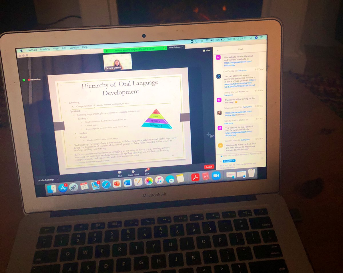 KateLyonPR's tweet image. Fascinating Saturday webinar with @SmartSPTherapy “Oral language competence strongly predicts reading comprehension and written composition outcomes.” #BCStructuredLiteracy #ReadingRope #ScienceInformed