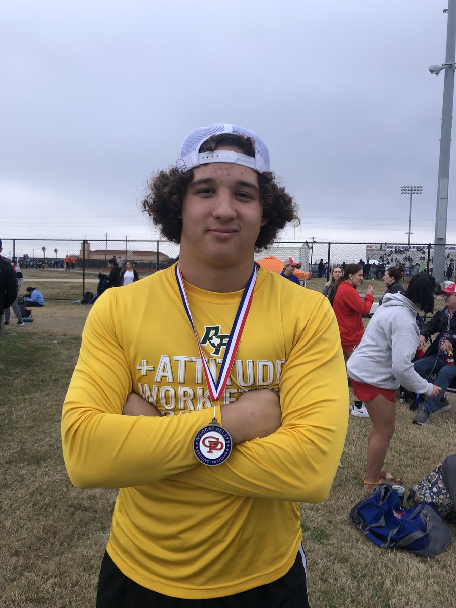 Out of 13 schools at the GP track meet today <a href="/McalisterPayton/">payton mcalister</a> threw c 145’ 10 3/8” and took GOLD in Varsity discus….