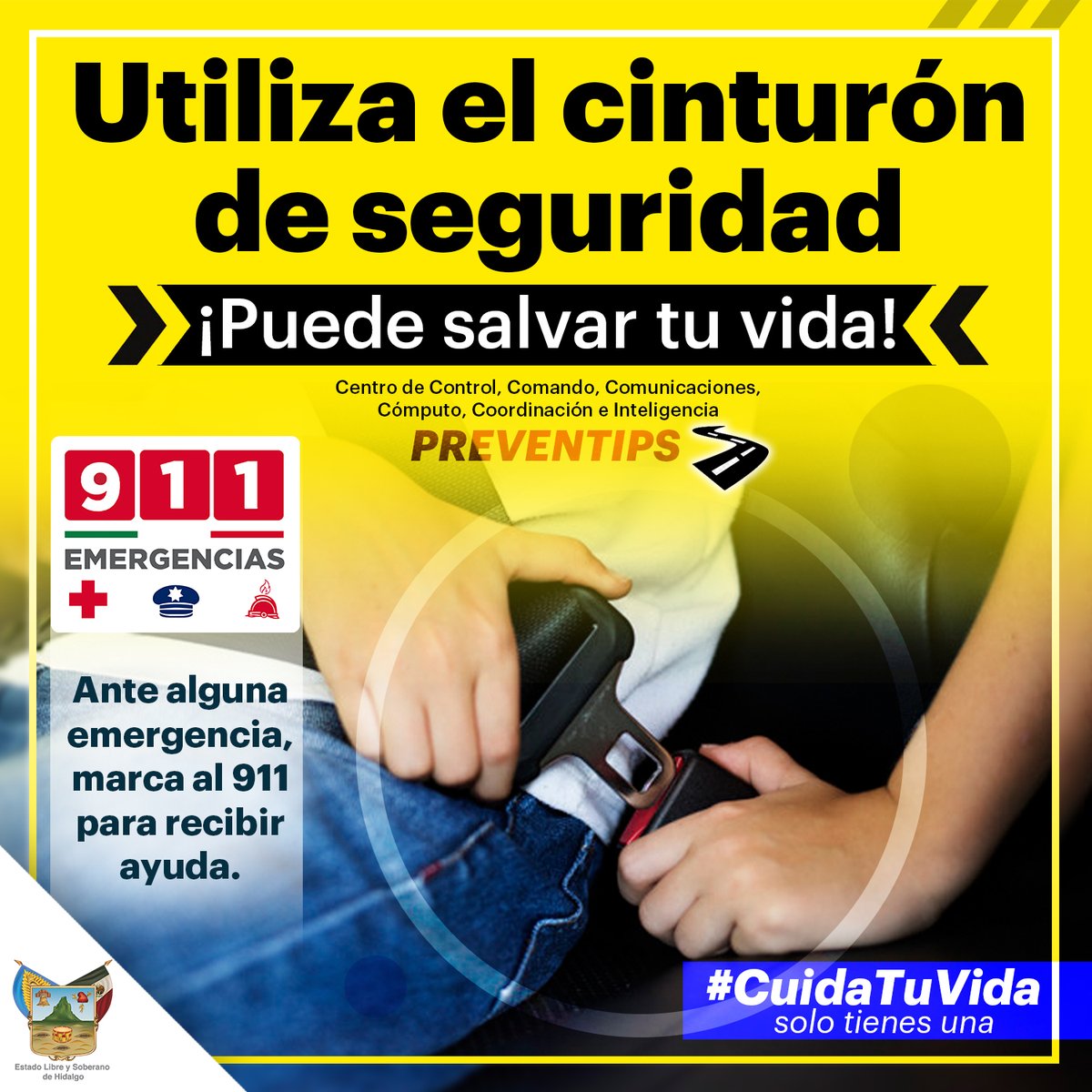 omarfayad's tweet photo. El cinturón de seguridad es un elemento importante para la seguridad en un vehículo, su función es mantener en su asiento a los ocupantes en caso de sufrir un accidente. Ante cualquier emergencia llama al 911. https://t.co/4yYqeGzCxN