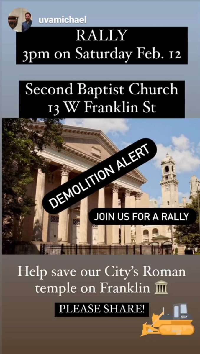Richmond's grassroots efforts continue, with a rally to save #RVA landmark Second Baptist Church today, at 3.

#RVAnews #Richmond #SaveSecondBaptist #preservation #PreservationMatters #RVAarchitecture
