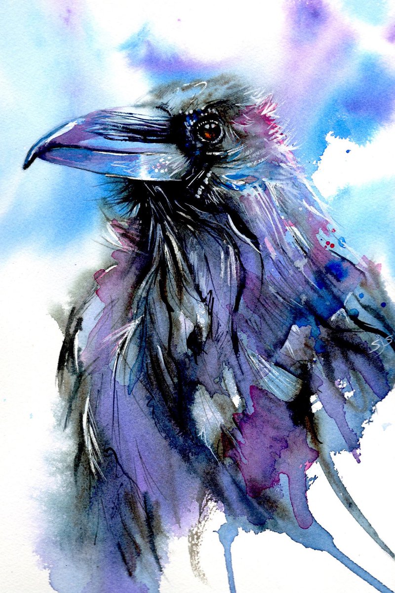Excited to share this item from my #etsy shop: Raven #raven #watercolour #bird #paintings  https://t.co/MsFGUplp8c https://t.co/H2Q0V2ytWG