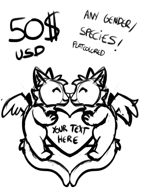 Indorak_'s tweet photo. ❤️Last minute v's day ych!!❤️
 slots are VERY limited as these will be done by the 14th!! 5 0 u s d for both slots, any gender and species wellcome!!
pls b00st if u can❤️❤️will be lined and flatcolored, with colored lines! https://t.co/EcpAYRO5Hd