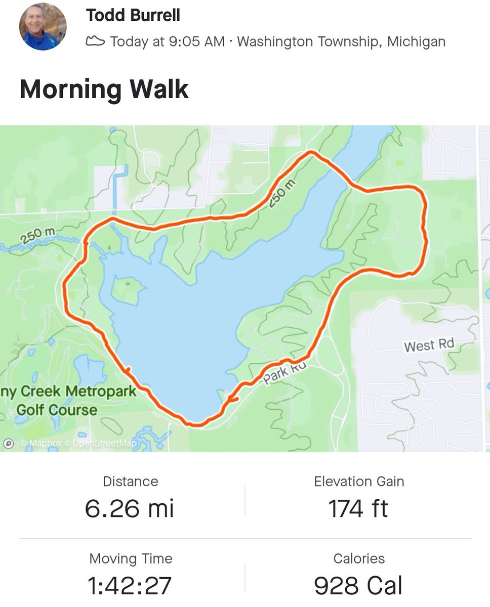 tdburrell's tweet photo. Consecutive day 523 of at least 10000 steps #walklife #stonycreekmetropark https://t.co/xCLb0B2QQk