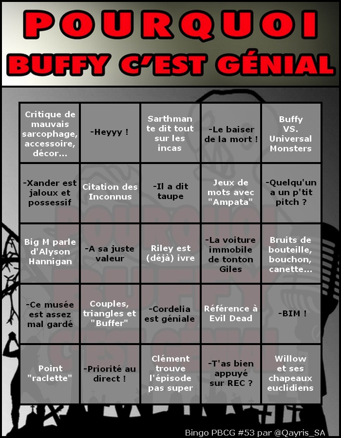 Qayris_SA's tweet photo. Ce soir, enrichissez l'expérience live grâce au #BingoPBCG.
🥳
A GAGNER : une tranche de mortadelle mâchouillée par Riley.
---
@PourquoiBuffy @Patricedu57 #PBCG https://t.co/lhMSIAR95P