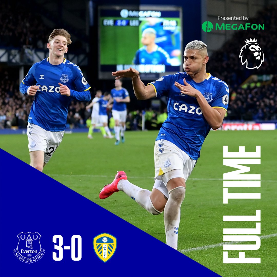 Everton's tweet photo. FT. UTFT!!!! 💙

🔵 3-0 ⚪️ #EVELEE https://t.co/xmkokEWhI8