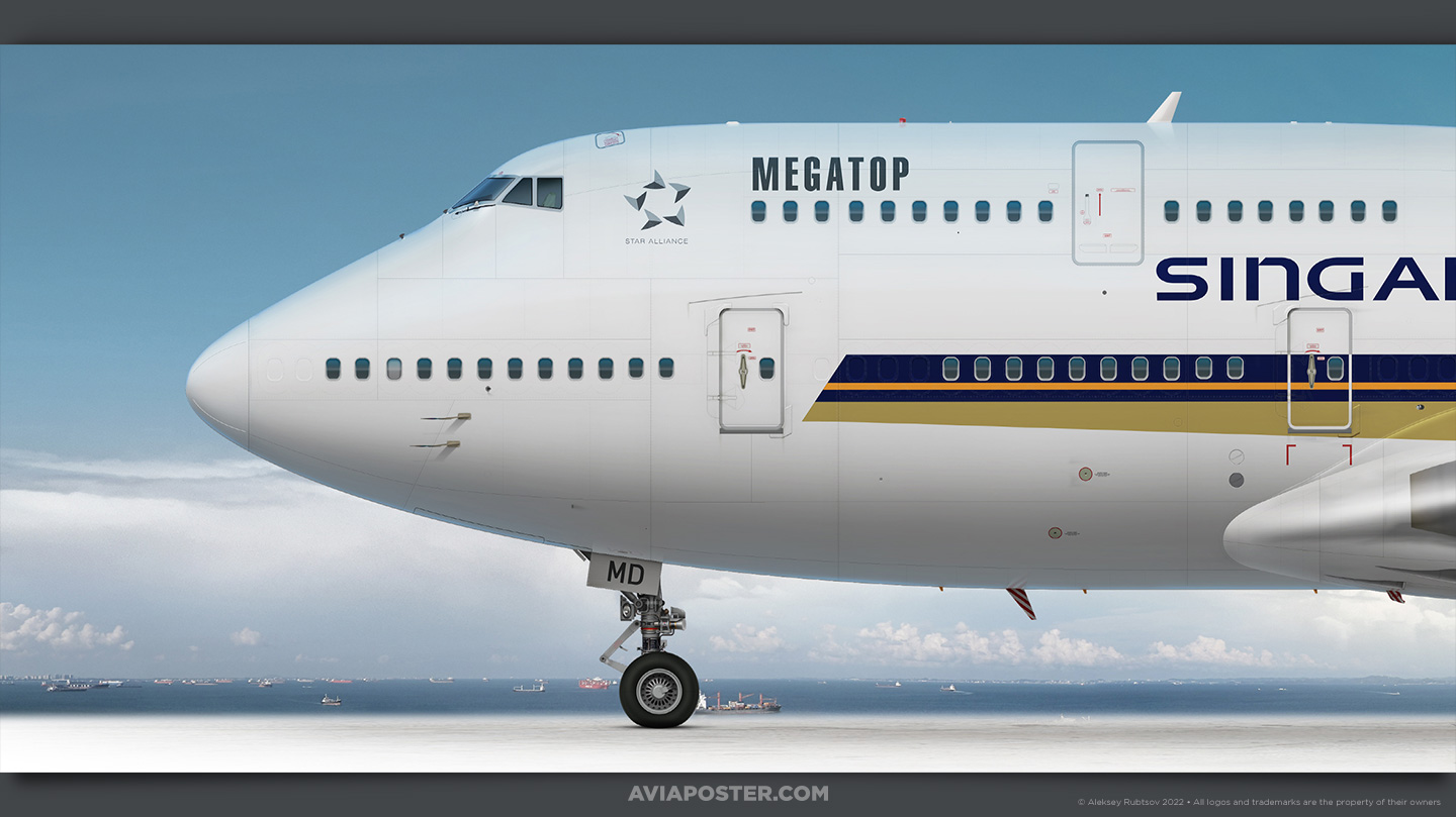 シンガポール　SINGAPORE AIRLINES MEGATOP MEGATOP 747-400 Singapore Airlines model MIB Boxed Travel