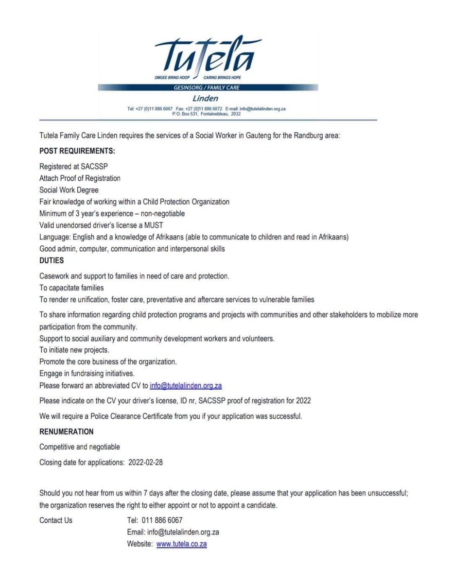 #SocialWorkVacancies