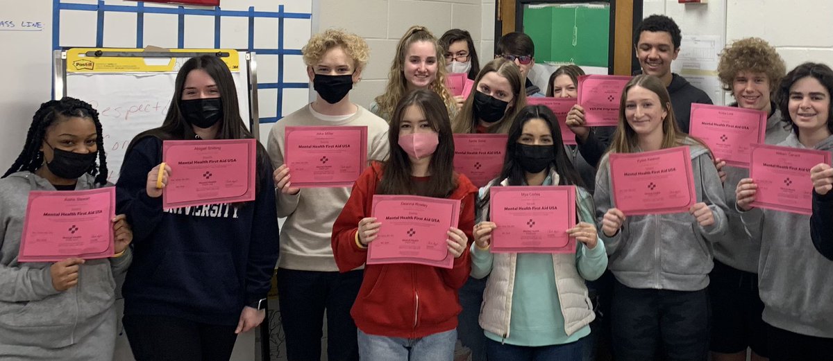fhscounseling2's tweet photo. Two more classes trained in Teen Mental Health First Aid. Great job students! 6 classes to go before the entire 10th grade is trained. #tmhfa https://t.co/k0VIMVhZjI