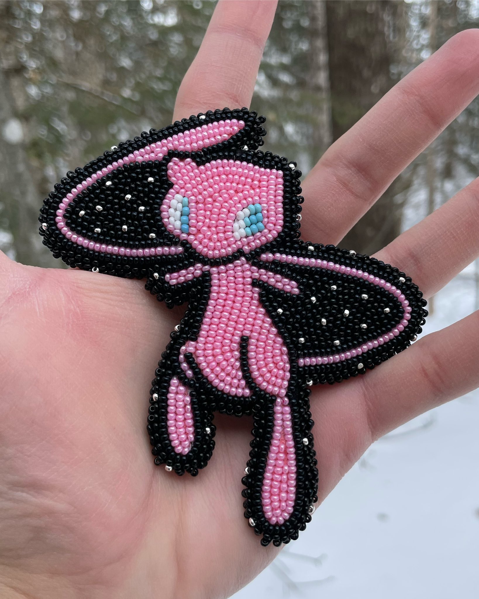Ray L. Allen, PhD (@rayallen.bsky.social) on X: Starry night Mew patch! A  practice piece I've been putting off for awhile. #NativeBeadwork   / X