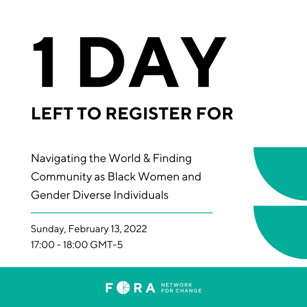 foranetwork's tweet photo. Only one day left to join Fora at our Black History Month Networking Session: Navigating the World and Finding Community as Black Women and Gender Diverse Individuals!

Register today!
https://t.co/O6KLug0yeP https://t.co/tvBHEo1koD