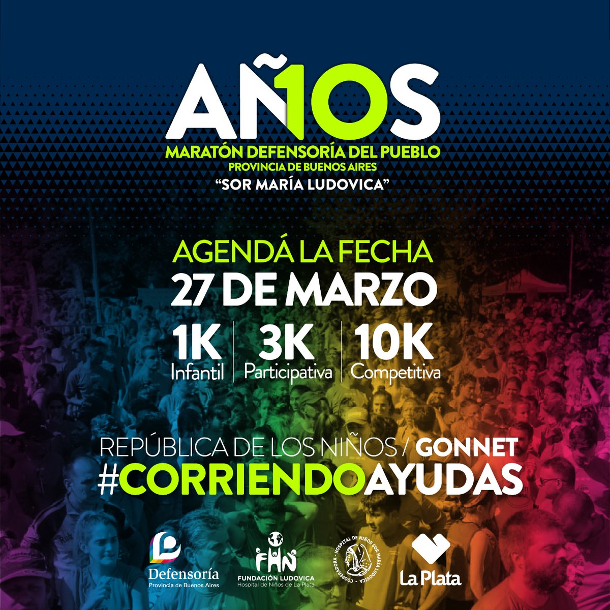 defensoriaPBA's tweet photo. 🏃‍♀️🏃‍♂️ Se viene la 10ª Maratón de la @defensoriaPBA “Sor María Ludovica”

🏥🧒👦🏻🧒🏽 Todo lo recaudado es  a beneficio del Hospital de Niños de La Plata.

ℹ Próximamente + info sobre cómo inscribirte.

#corriendoayudas https://t.co/EZdWMZwT3q