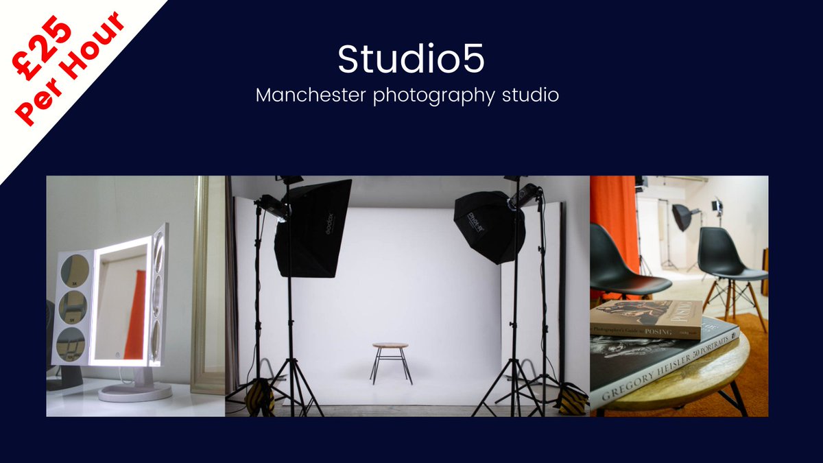 Studio5Create's tweet photo. We don't usually offer 1hr photography studio bookings but we can offer a 1 hr slot this Thursday afternoon (17th Feb), please DM for details if you're interested in booking this slot.

#ManchesterPhotography #StudioPhotography #StudioHire https://t.co/xxVEb4Knda