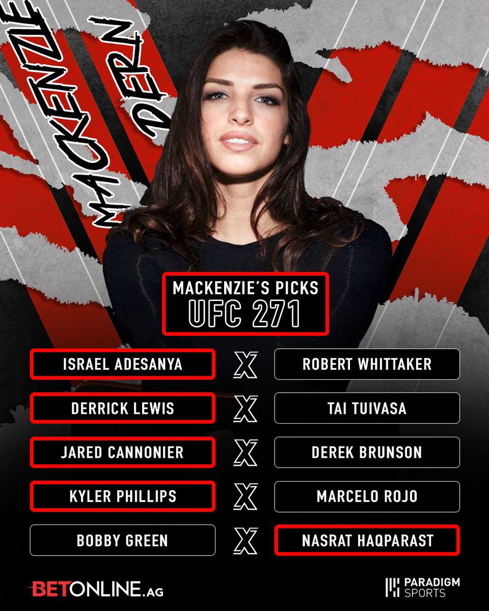 MackenzieDern on X: My picks for tonight at UFC 271!!! Who do you guys  got?? Go to @betonline_ag 💰💰💰 t.coMf7zCQW60S  X